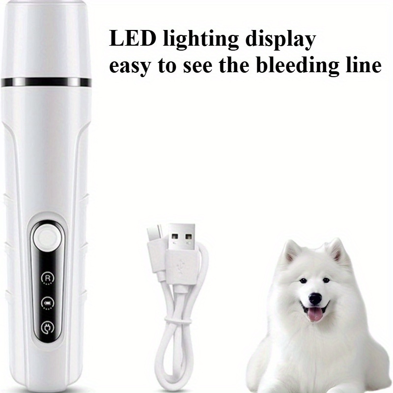 TEMU Pet Nail Grinder For Dogs And Cats, Pet Grooming Tool, Rechargeable Low Vibration Nail Grinder For Dogs And Cats, Suitable For Cat And Dog Nail Trimming.