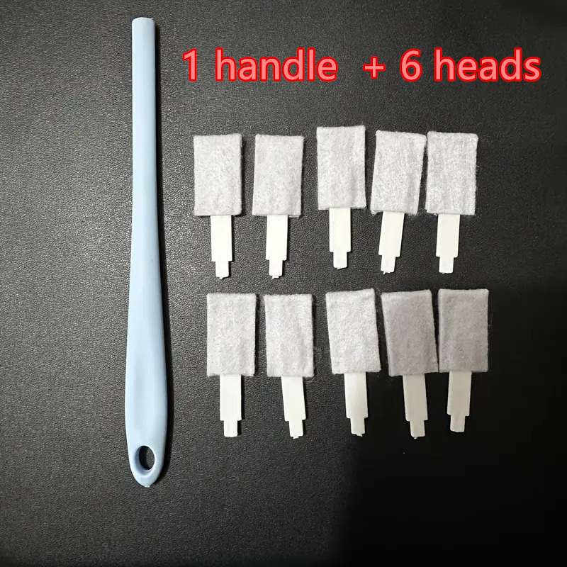 TEMU 6-pack Plastic Toilet Cleaning Brushes - Disposable Design With Long Handle, Deep Cleaning For Crevices And Narrow Spaces, Household Anti-static