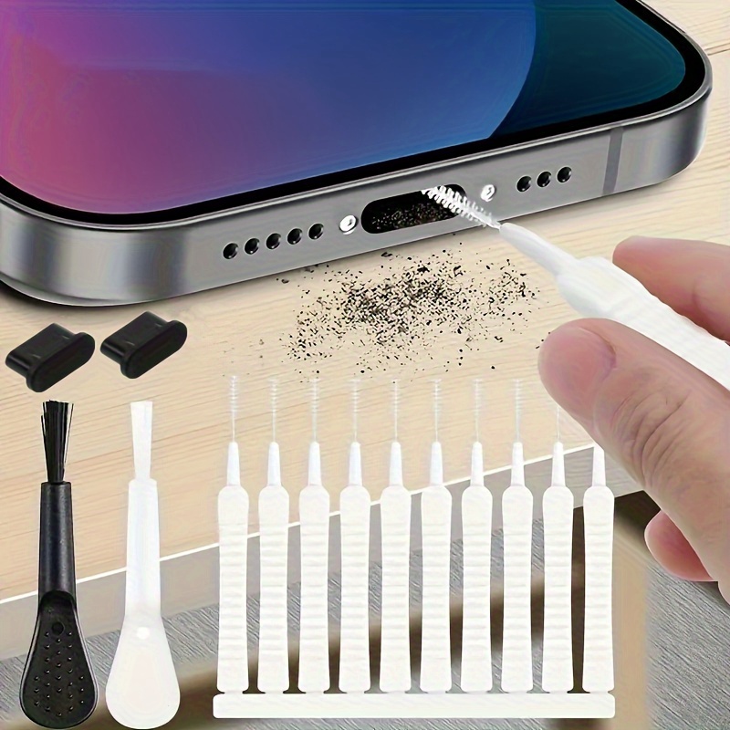 14pcs Usb-c Dust Plug& Cleaning Kit For Tech Devices- Includes Port Covers, Keyboard Brushes, Nylon Tools