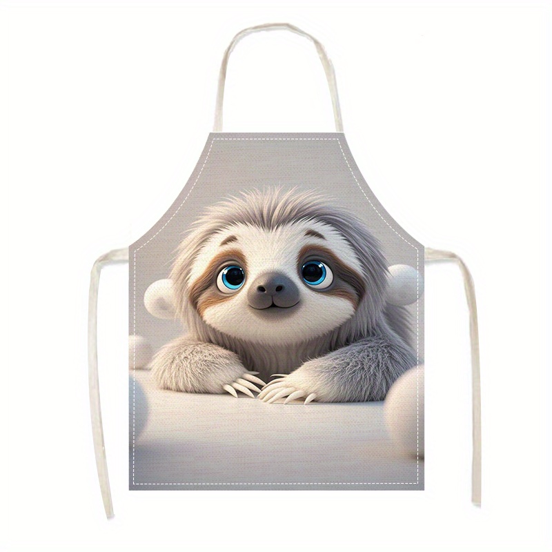 1pc Animal Koala Print Kitchen Apron Unisex, Linen Material, Kitchenware, Fashionable And Comfortable, Easy To Care