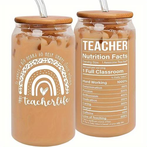 an inspirational gift for teachers a 500 ml 16 9 oz glass coffee mug featuring motivational quotes teachers day birthdays and appreciation gifts in white suitable for kitchen and dining room decor
