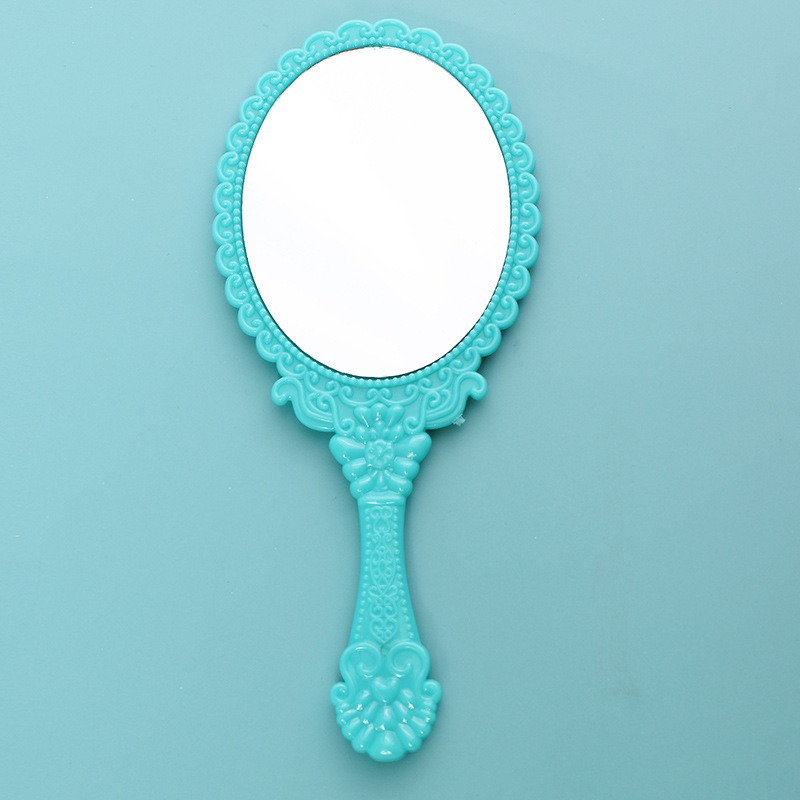 Minimalist Solid Color Elegant Plastic Round Women's Hand Mirror