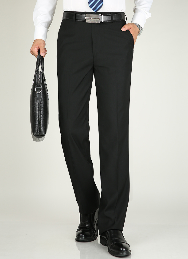 High-End Velvet Men'S Casual Pants Spring And Autumn Business Straight Stretch Slim Fit Non-Iron Formal Trousers Commuting Long Pants