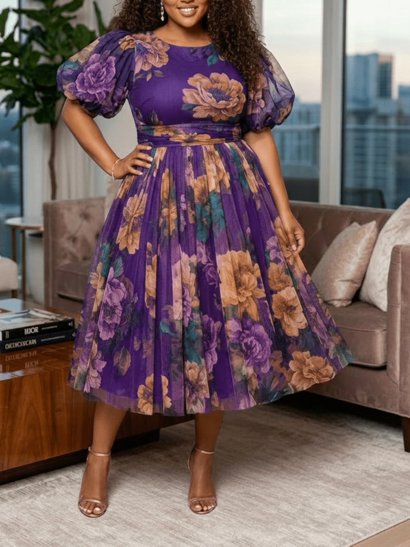purple semi formal dress plus size sold on Temu United States green hijab