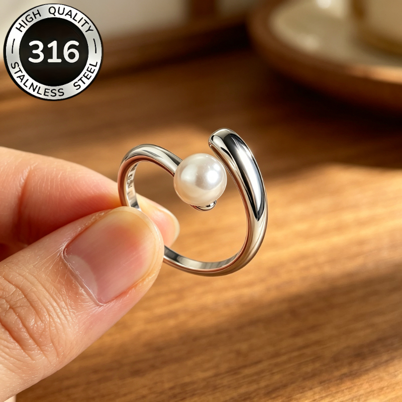 TEMU 1pc Women's Adjustable Open Plain Ring - Retro Luxury Minimalist Plain Suitable For Daily Wear, Wedding,, Gift - Elegant Versatile Wedding For