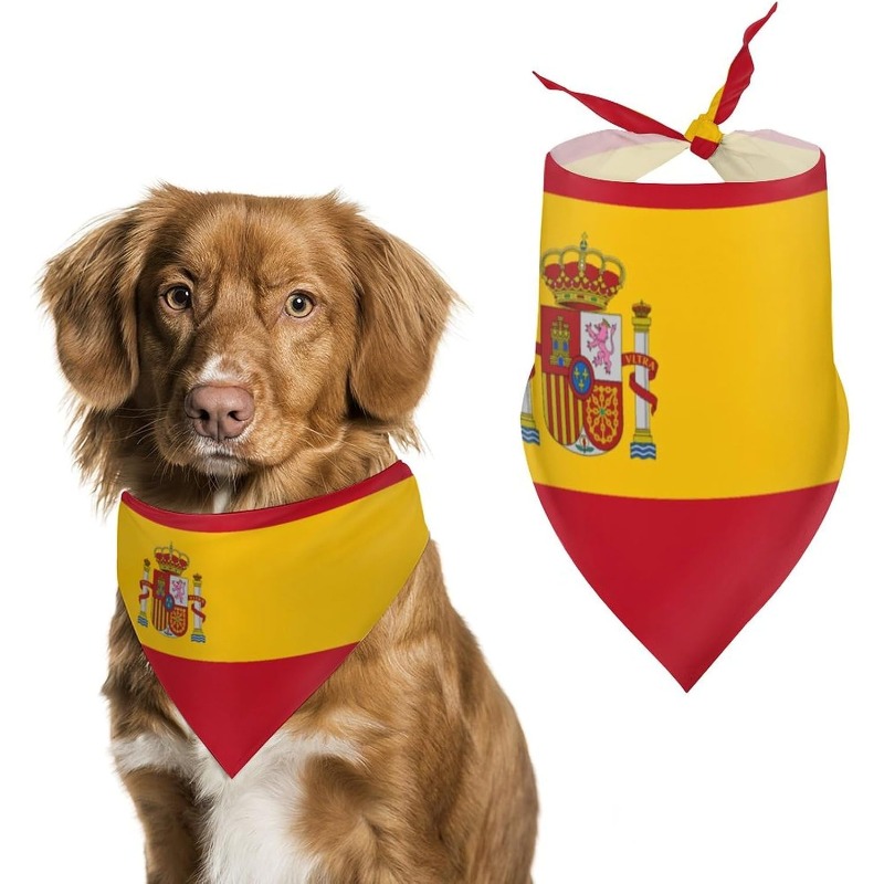 TEMU Paquete de 1 babero ajustable de una sola cara con española para perros y gatos, adecuado para perros y gatos pequeños/medianos/grandes, pañuelo