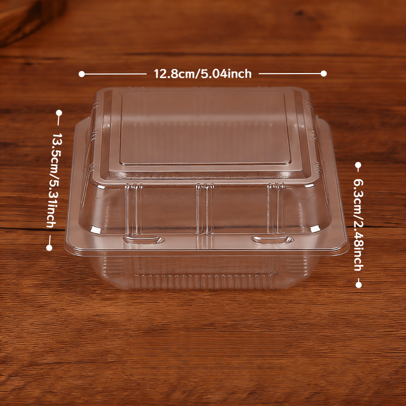 Image of 30pcs Square Transparent Plastic Food Containers With Lids- Durable, Reusable, Portable- , Cakes, Pastries, Compatible- Restaurants, Cafes, Bakeries, Dessert Shops, Holiday Parties Ready