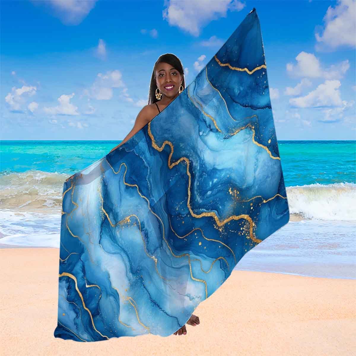 blue wave pattern beach sarong semi transparent chiffon Temu Germany