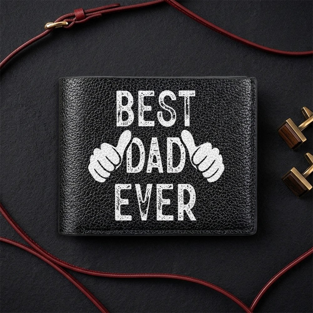 TEMU 1pc Fashionable Business Wallet With "best Dad Ever" , Multi-functional Stylish Credit Card Holder And Travel Coin Purse, Ultra- Multi-card Slot
