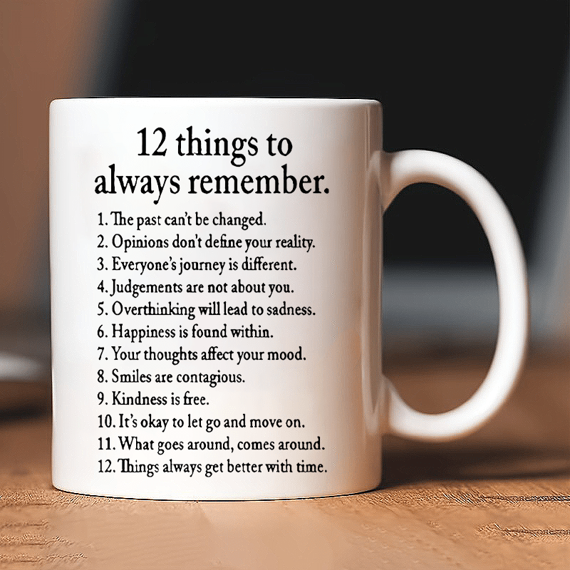 inspirational 12 things quote ceramic mug 11oz reusable - Temu