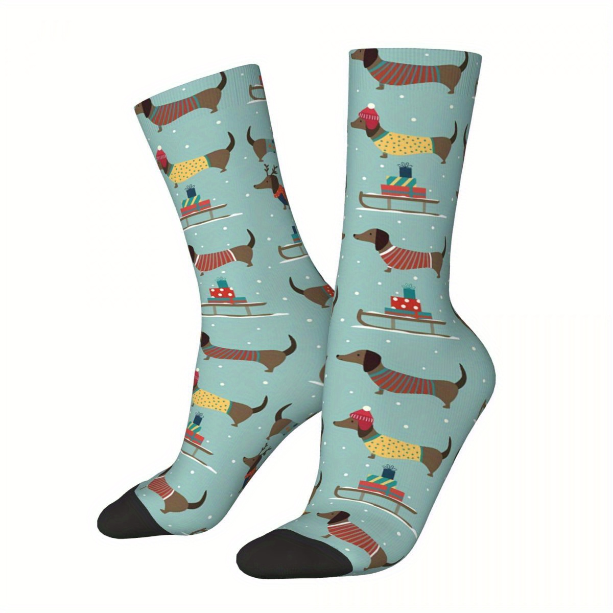 

Christmas Pattern With Dachshunds Men's Novelty Socks