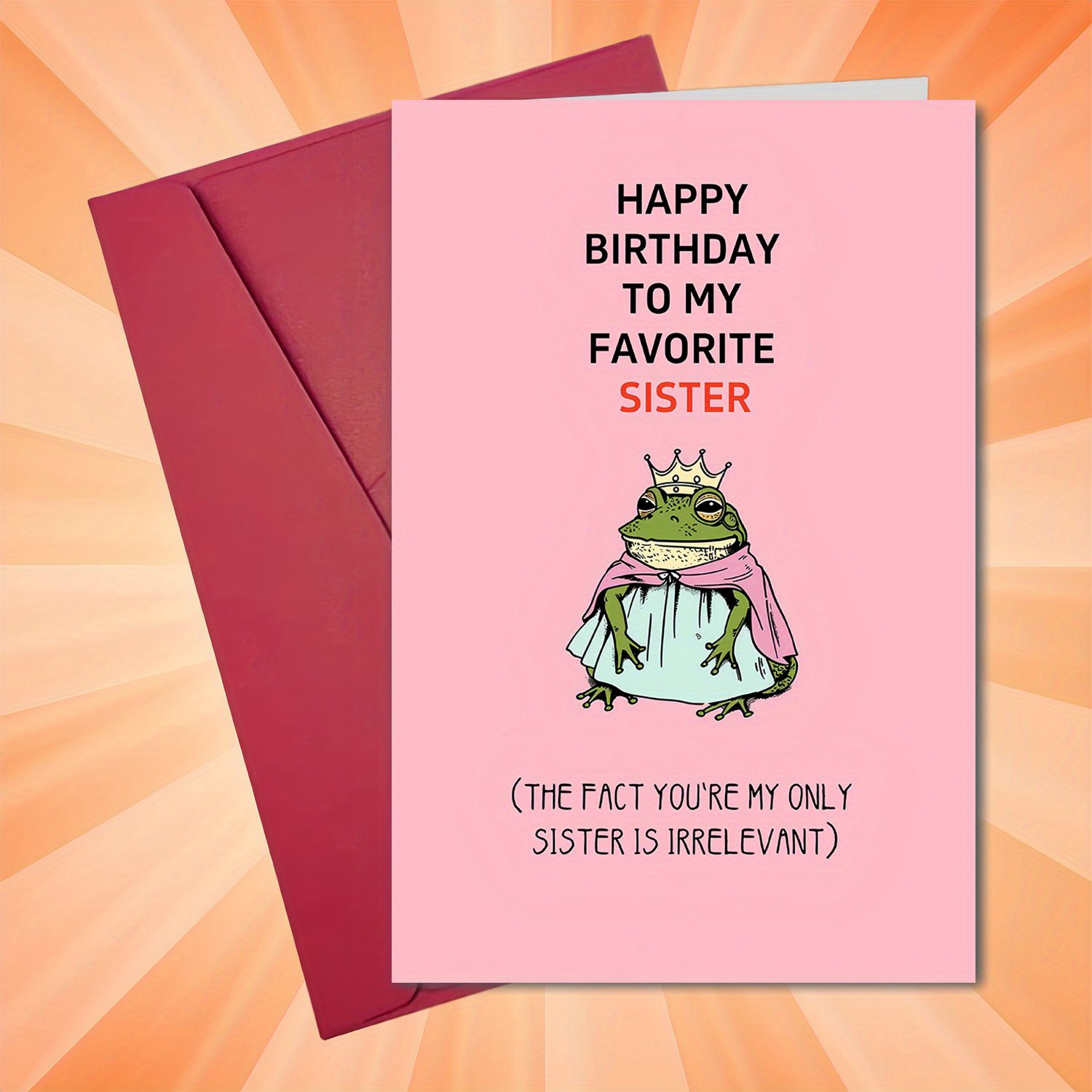 A Humorous Birthday Card With An Envelope Featuring "happy Birthday To My Dearest Sister" - Perfect For Family, , And Colleagues