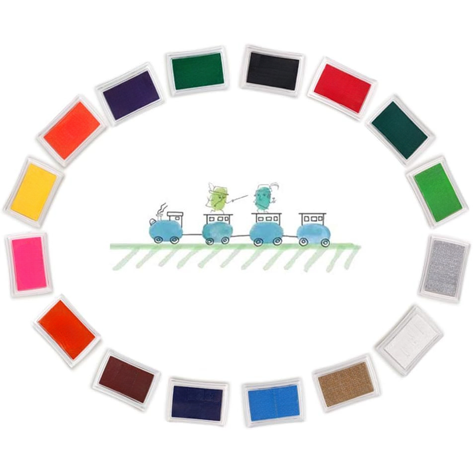 16 Colors Washable Finger Ink Pads for Crafts