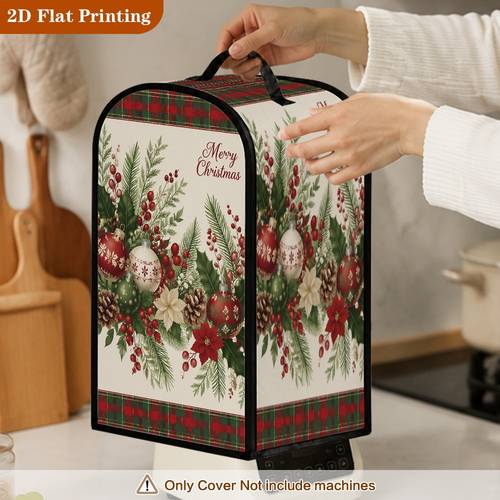 Artikelbild 2d flach . weihnachtsornamente und design mixer staubschutzhülle kaffeemaschine schutzhülle mit griff weihnachtsgeschenk küchendekor (maschine nicht enthalten)