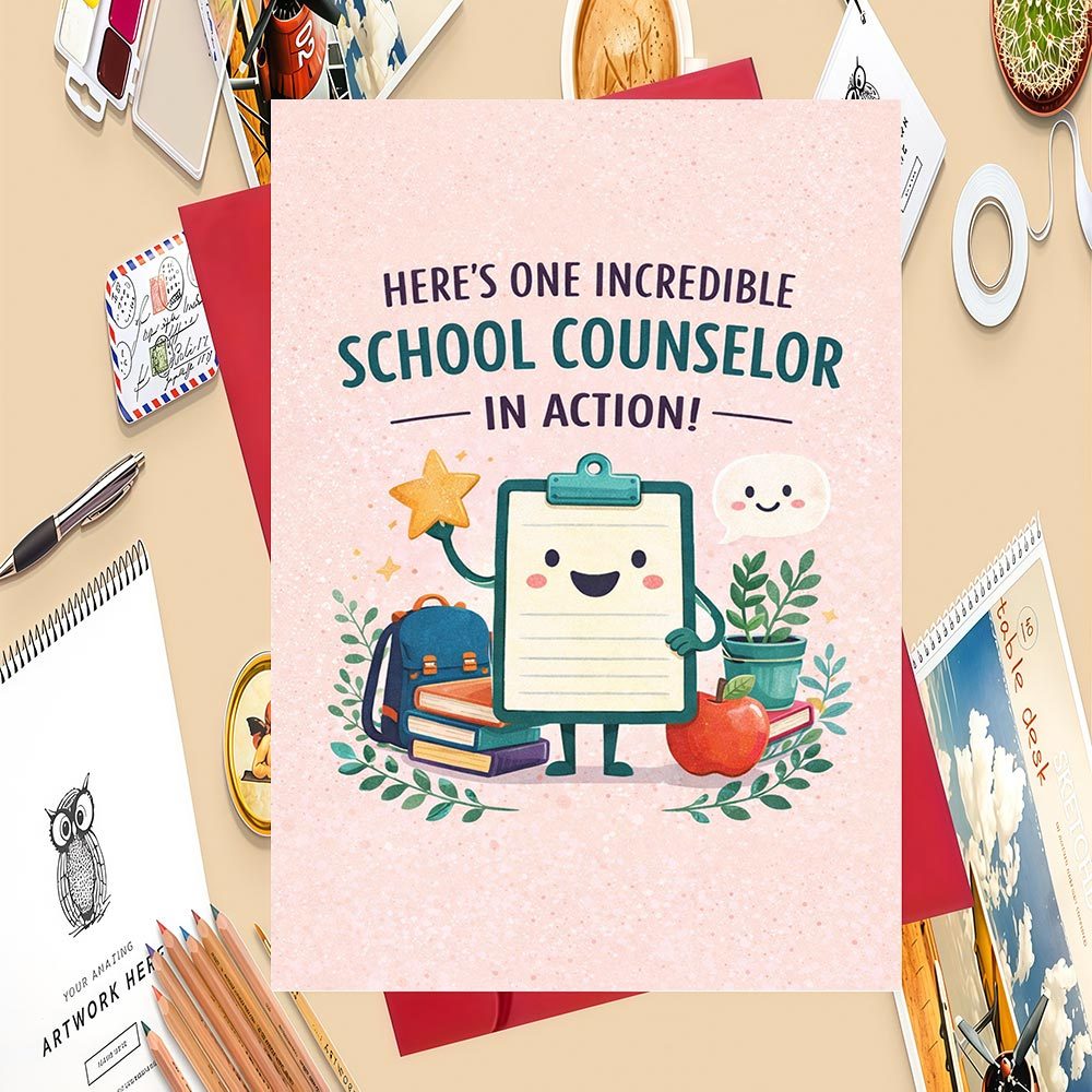 TEMU 1 Greeting Card + 1 Envelope A Sweet Appreciation Card For School Counselors From Students To Gratitude In Daily