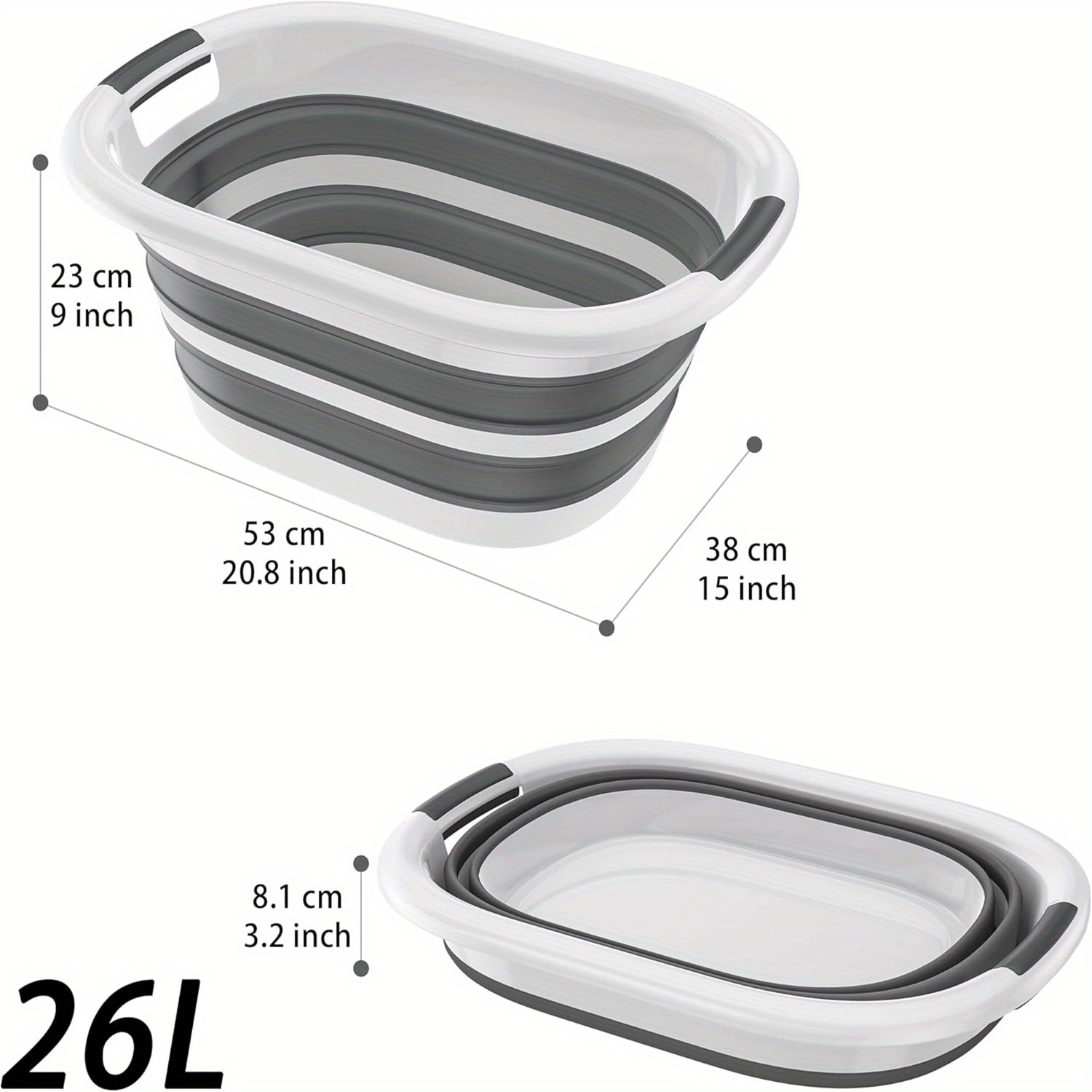 TEMU Foldable Laundry Tub, Plastic Laundry Basket, Laundry Collector To , Shelf Baskets