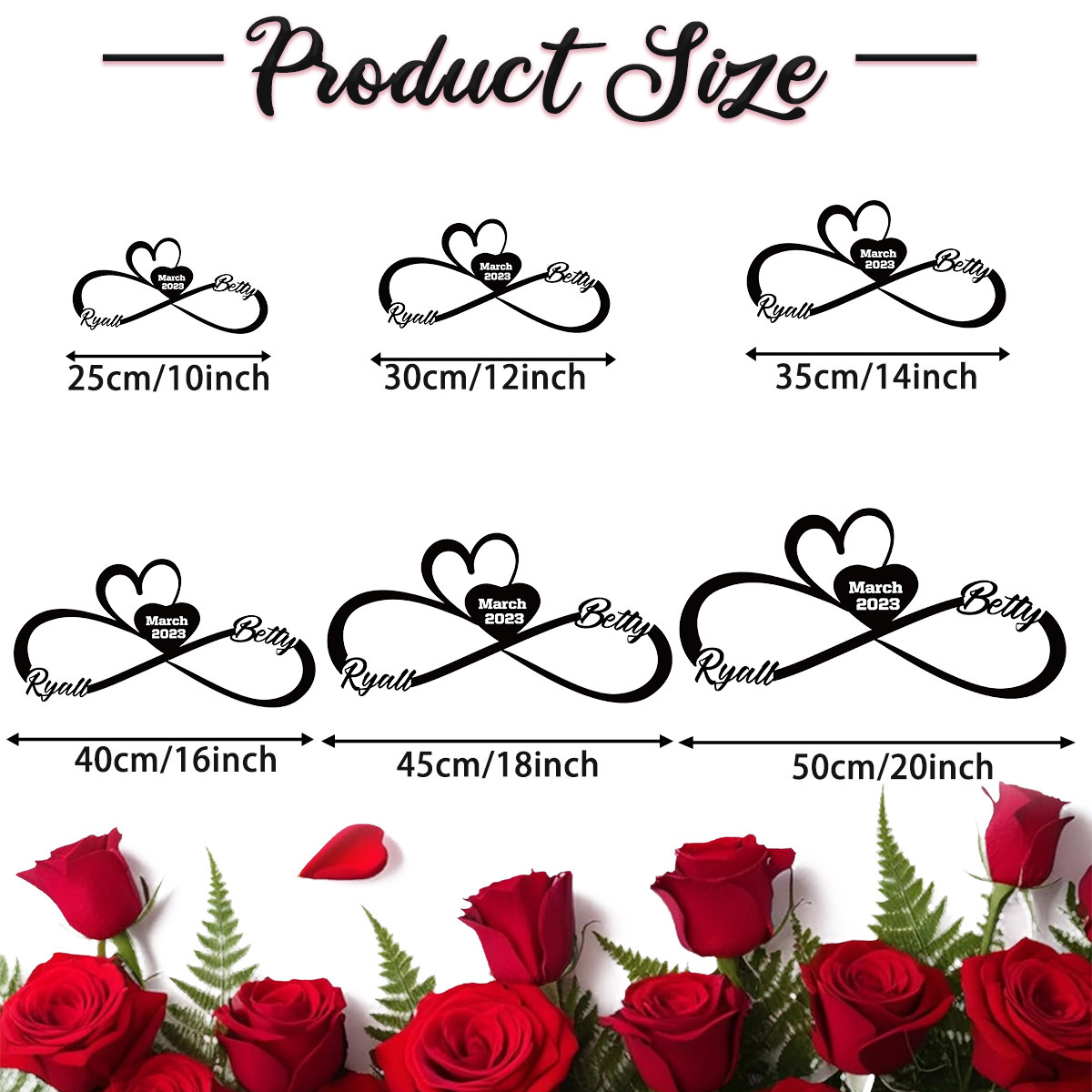 Panneau De Noms Couple Personnalisé En Métal - Mariage, Fiançailles, Saint-Valentin, Cadeau Unique
