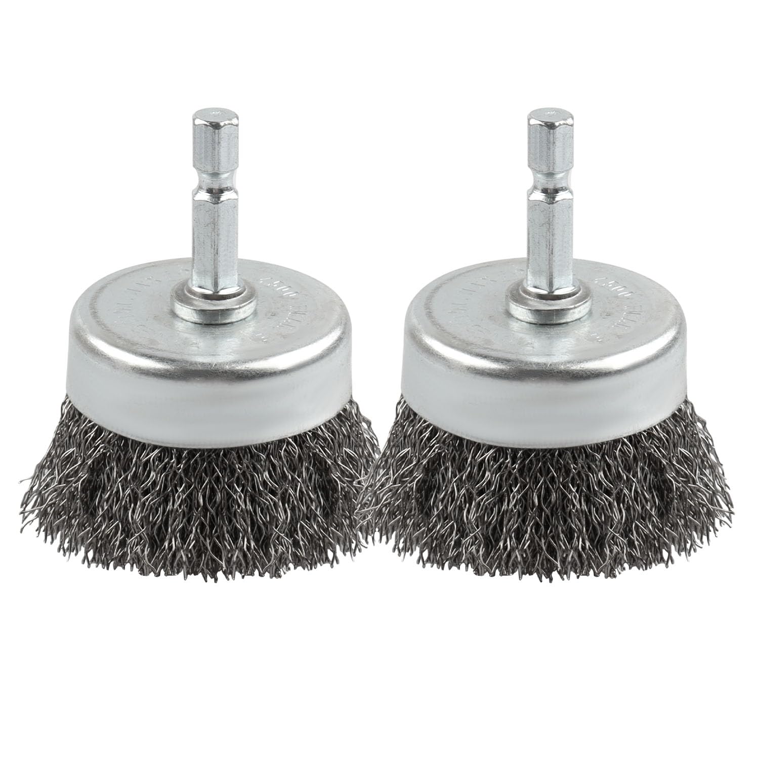 TEMU 2 Pack Wire Brush Set For Drill, 1/4 Inch Hex Shank, 0.010 Inch Coarse Carbon Steel Drill Brush, Rust Removal - 2 Inch