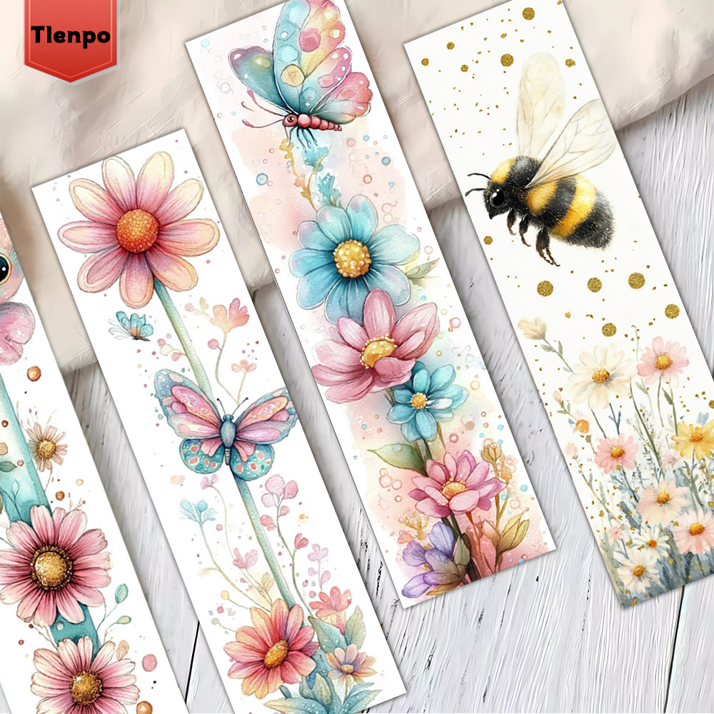 TEMU 32 piezas de marcapáginas TLENPO de acuarela con temática de con diseños de insectos y flores codificados por colores, adecuados para amantes de