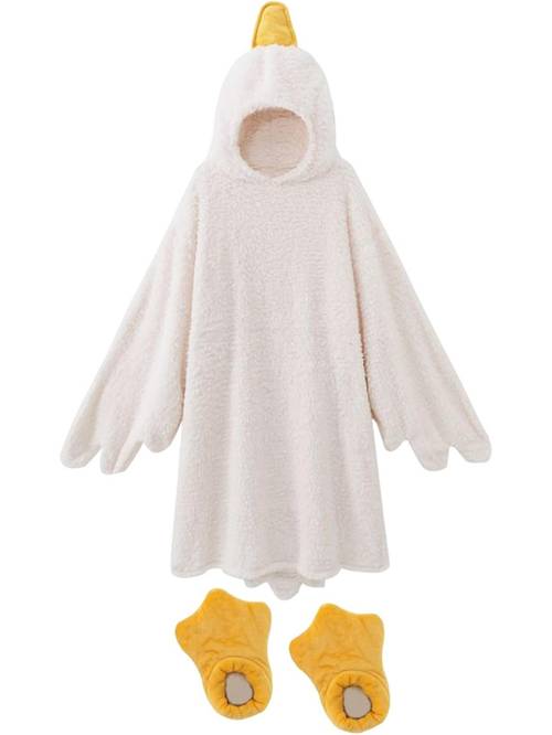 Goose Blanket Hoodie - Plush Duck Pajamas, Wearable Goose Blanket Hoodie Onesie Duck Oversized Blankets Hooded