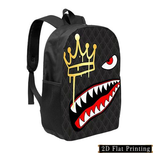 backpack fashionable rucksack laptop bag lightweight large capacity bag with adjustable shoulder straps and side pockets hand wash street style hand wash print sports casual backpack cartoon eye tooth pr