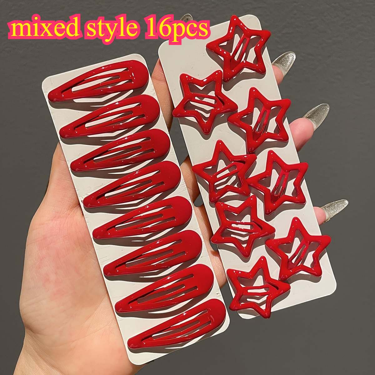 Image of 16pcs Elegant Hairpin Set, Sweet Style, Suitable For Side Bangs And High Bun Women's Hair Additions
