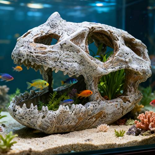 4pcs set large aquarium decor dinosaur bone fish tank decoration cave and turtle tank decor hideout cave underwater ornament