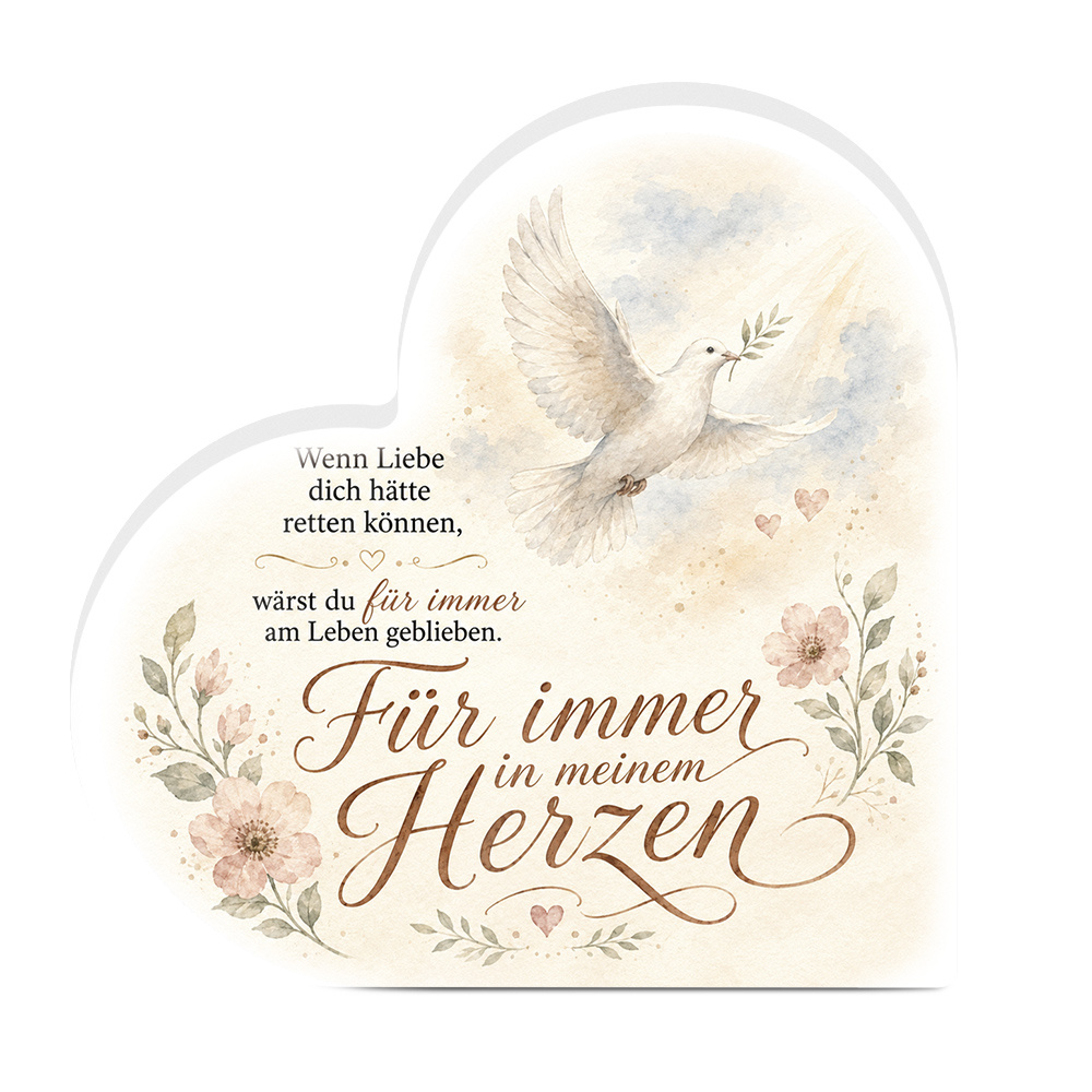 TEMU 2D-Flach, [JIT] 2D-Flach Putuo Decor . Herzförmiges PVC-Schild mit deutschen Zitaten als Tischdeko, Wenn Liebe Dich Hatte Retten , Warst Du Für