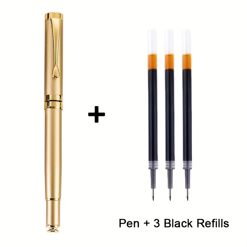 TEMU [luxurious Signature Pen] Luxurious Pen With Unique Teardrop Pen Holder- Elegant Executive Office& Student Calligraphy Pen, Replaceable Refill