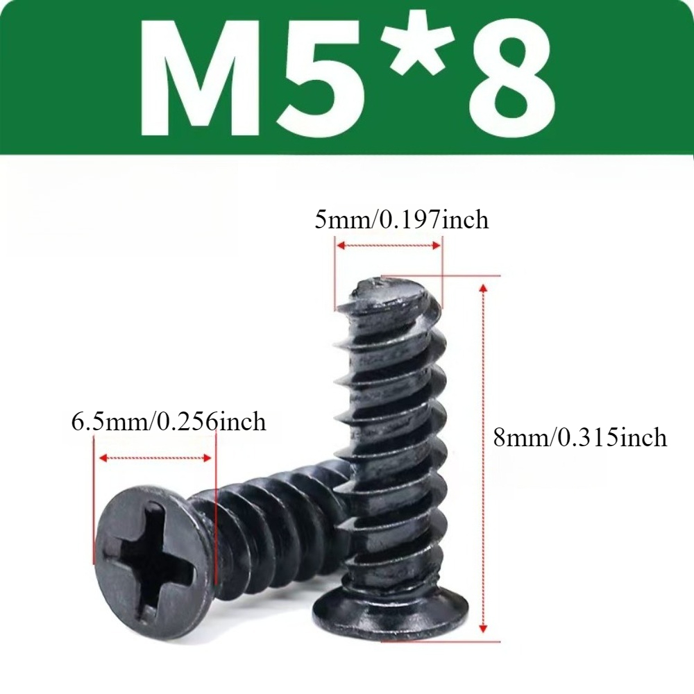 TEMU 20pcs/50pcs Computer Case Fanscrews Black, Fanscrews Pc, Fanscrews, Countersunk Head And Flat Tail Tapping Screws For Cooling Desktop Computer