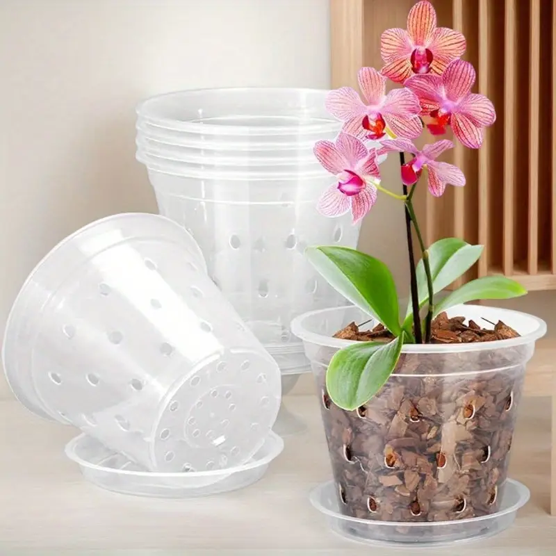 3/5er pack orchideen topf unterteller durchsichtiger