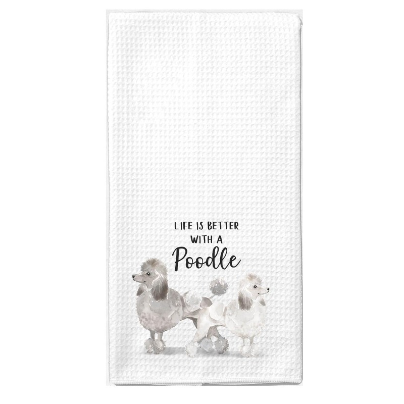 

Poodle : Polyester Kitchen Towel - ' With ' Watercolor Design, Perfect Gift For Dog Enthusiasts, Machine Washable, , Christmas, Cooking Decoration, Reusable