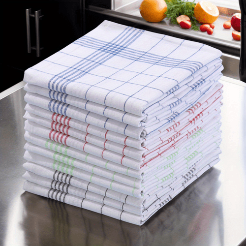 6/12er set geschirrtücher, küchenhandtücher, 4-farbige küchen-teetücher, karierte küchentücher mit stoffstreifen karomustern in schwarz, blau, grün rot. für küche esszimmer, küchenzubehör