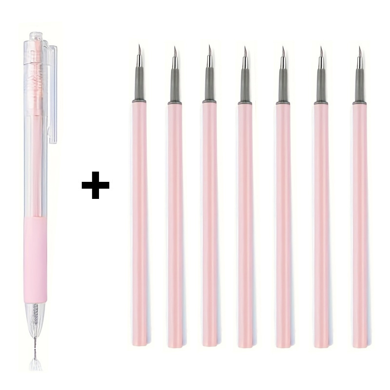8pcs Art Knife Set, Designed For Stickers, Scrapbooks, And Other Craft Projects, Including 1pc Utility Knife Suitable For School Supplies