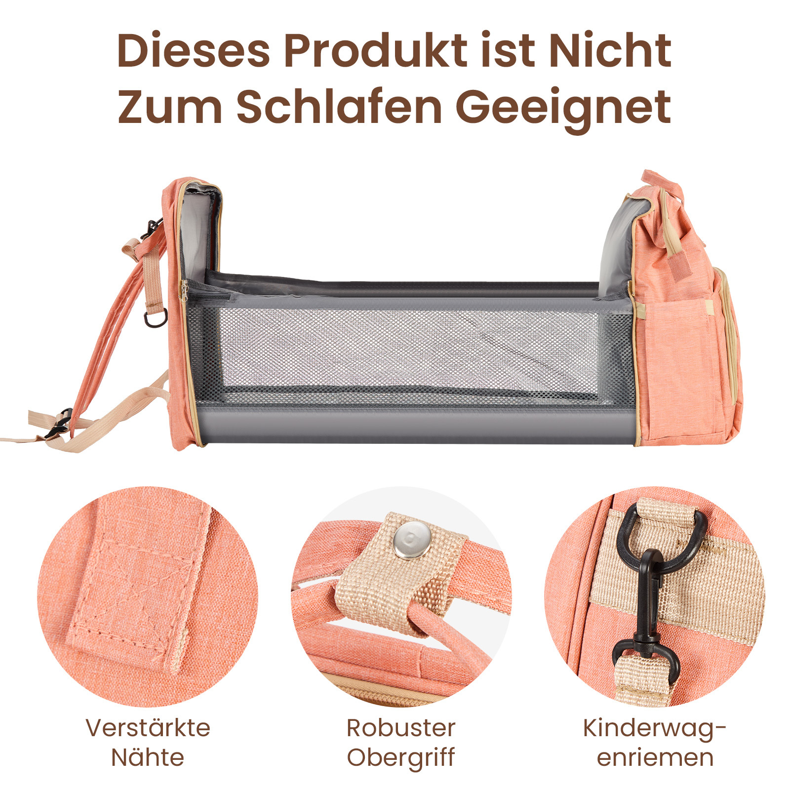 Changing Backpack Stylish Multifunctional Large Nappy Bag With Changing Mat