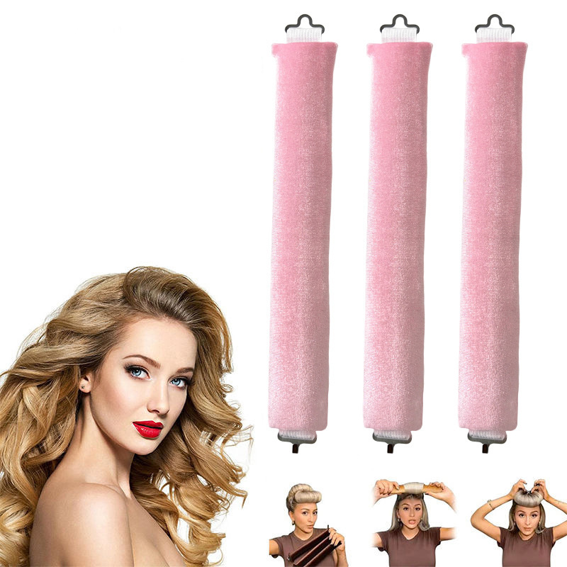 3pcs No-heat Curling Rods With Hooks - Overnight Sleep-friendly Wavy Hair Curler Set For Waves, Soft Waves Suitable For Normal & Wavy Hair Texture, No-heat Technology For Scalp & Overnight Styling
