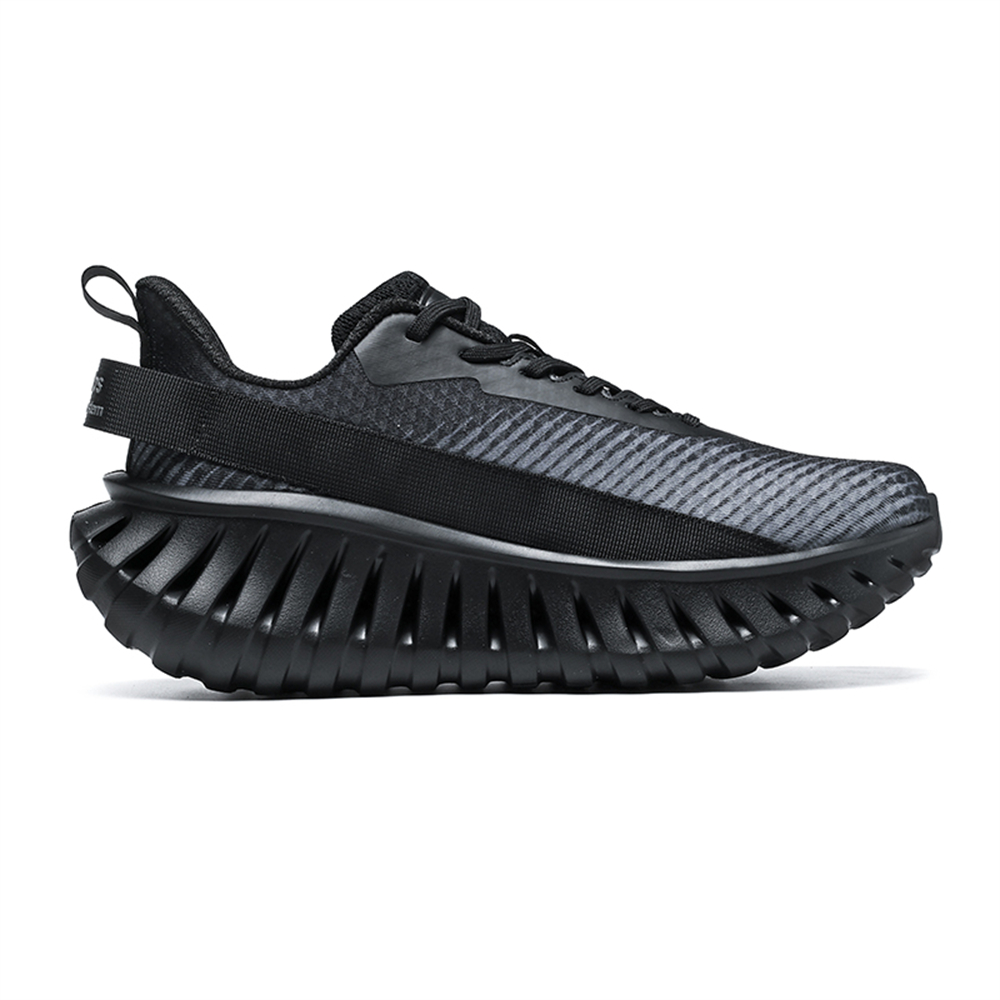 [Sneakers] Men'S Women'S Road Running Shoes, Thick Sole Casual Athletic Shoes for Men, Teenager Outdoor Sports Design, Comfortable Breathable Fabric Upper, Cushioning Shock-Absorbing MD Sole, Non-Slip And Wear-Resistant, Low-Top Lace-Up Closure