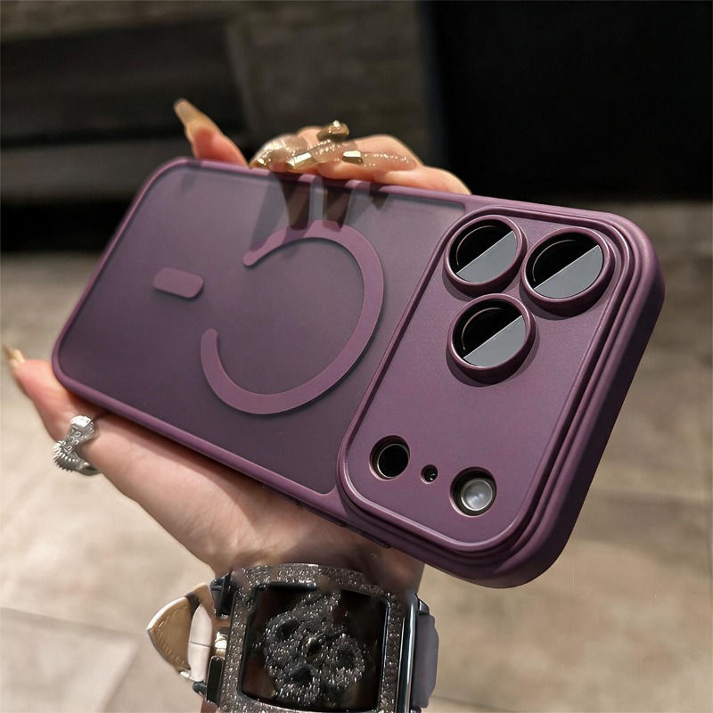 TEMU Phone Case - New Arrival Luxury Translucent Matte Magnetic Wireless Charging Phone Case Compatible With Iphone 18pro 18promax 17pro 17promax 18