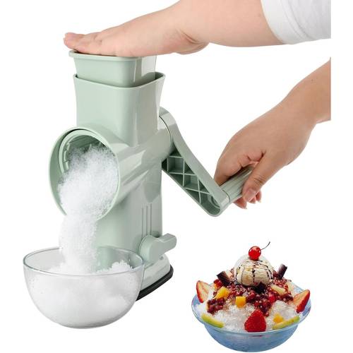 1 2pcs manual rotary ice shaver snow cone maker machine with hand crank portable ice crusher suitable for home picnic bbq for drinks suction stability compact maker device