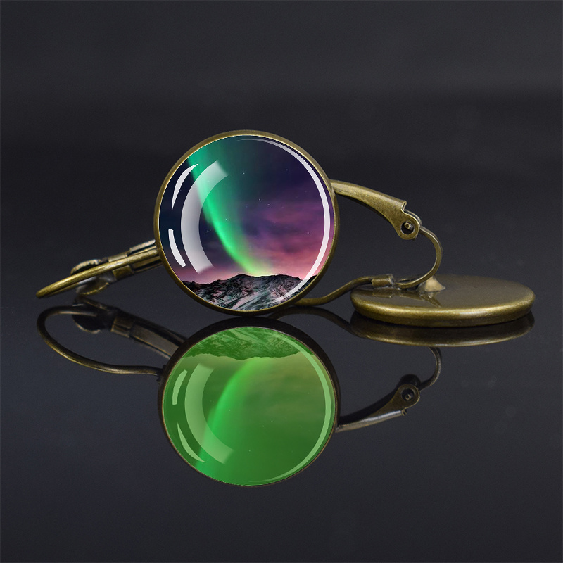 Luminous Northern Lights Romantic Bronze Earrings, Gift for Her