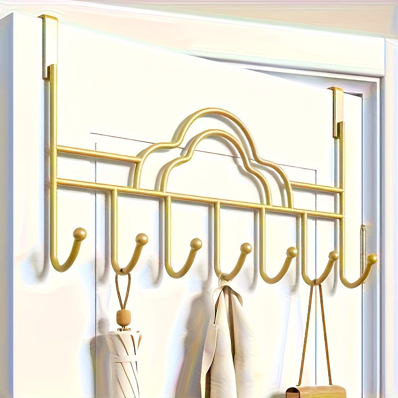 TEMU Modern Cast Iron Cloud-shaped Door Hook, Wall-mounted Metal Coat Rack, Suitable For Bags, Towels, Hats, And Coats, A Bedroom Storage Solution,