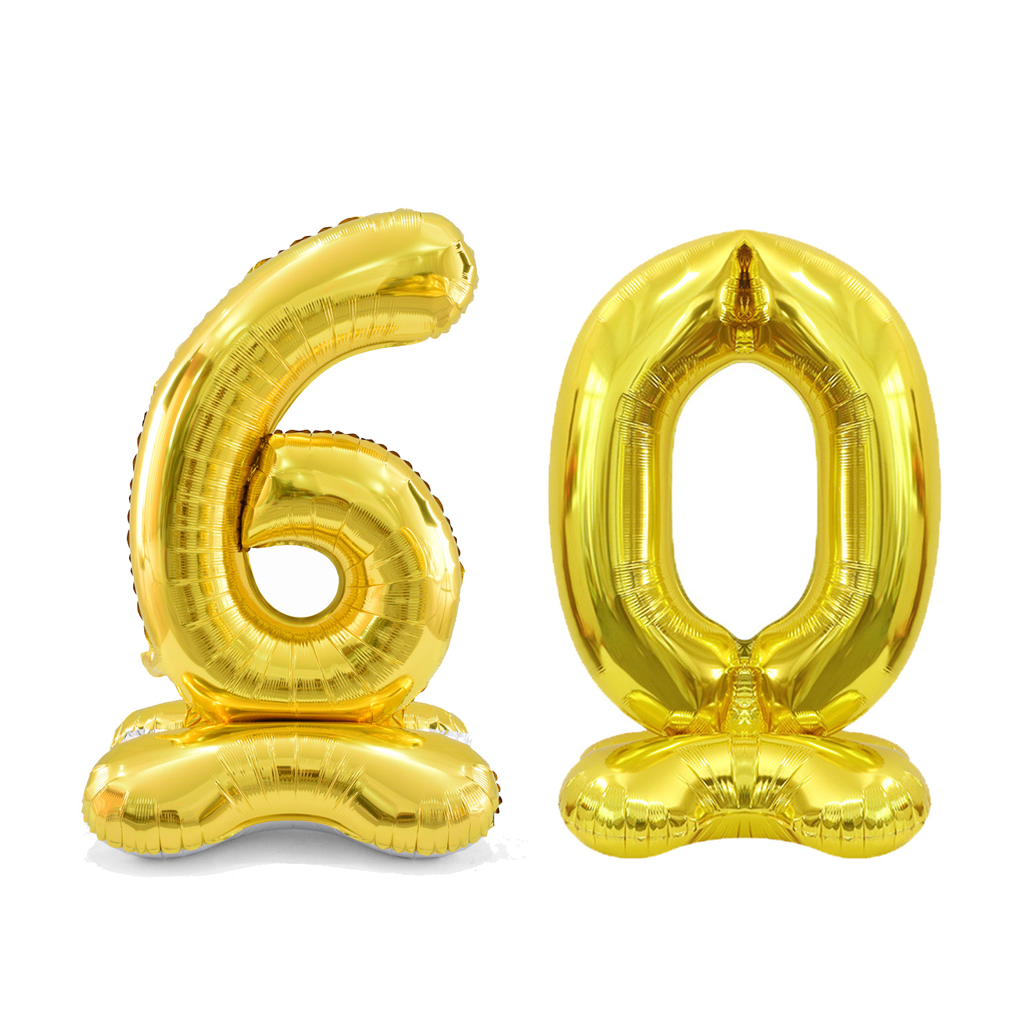 TEMU Ballon numéro 60 doré , idéal pour la décoration de fête de 60 ans, anniversaire, Noël, Halloween, An