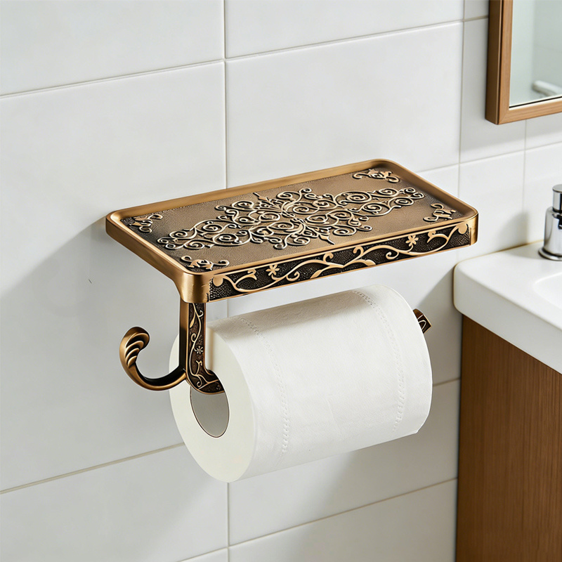 TEMU Mounted Paper Towel Holder, Multifunctional Bathroom Shelf With Storage, Kitchen Toilet Paper Roll Organizer, Gift