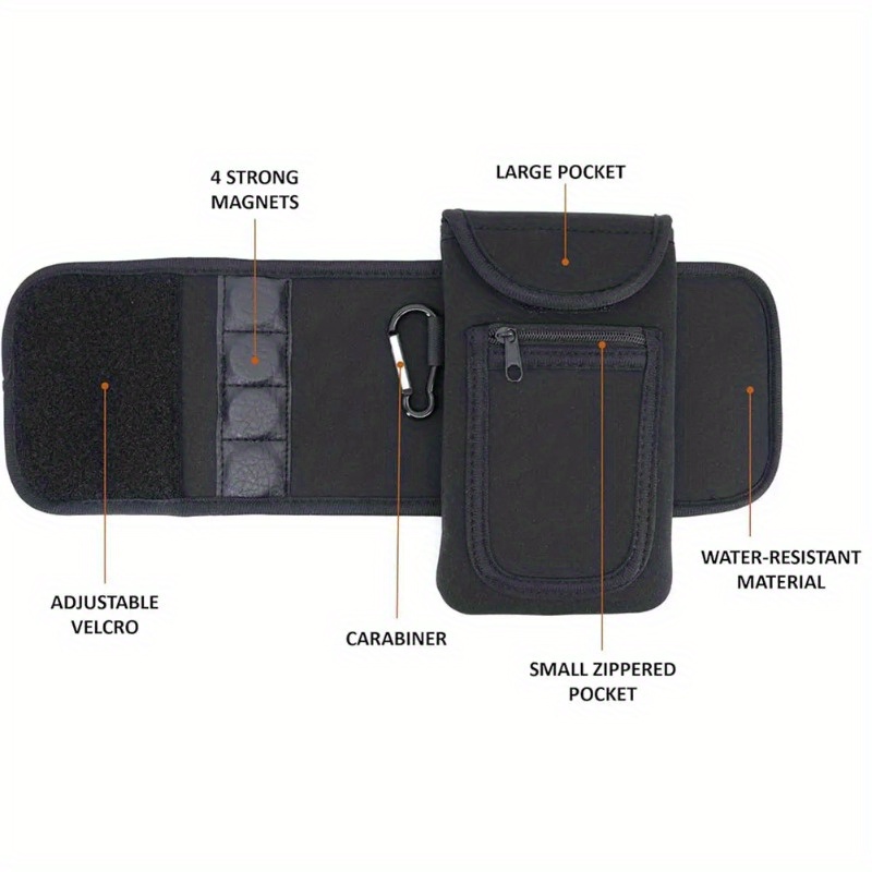 Magnetic Water Bottle Sleeve Pouch Magnetic Water Bottle Holder Multi Purpose Magnetic Bag for Gym Office & Travel Smartphones, Keys, Cards - Hands-Free Workout Mount for Treadmills, Benches, Equipment - Essential Fitness Storage Pouch
