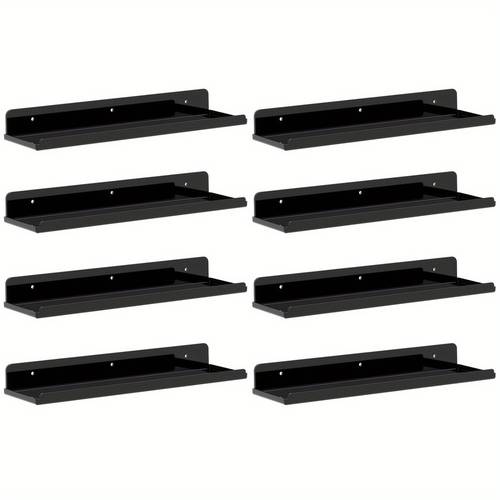 8 pack floating shelves for wall acrylic shelf 15 room decor for bookcase vinyl record display photo picture in bedroom living room bathroom kitchen storage and organization