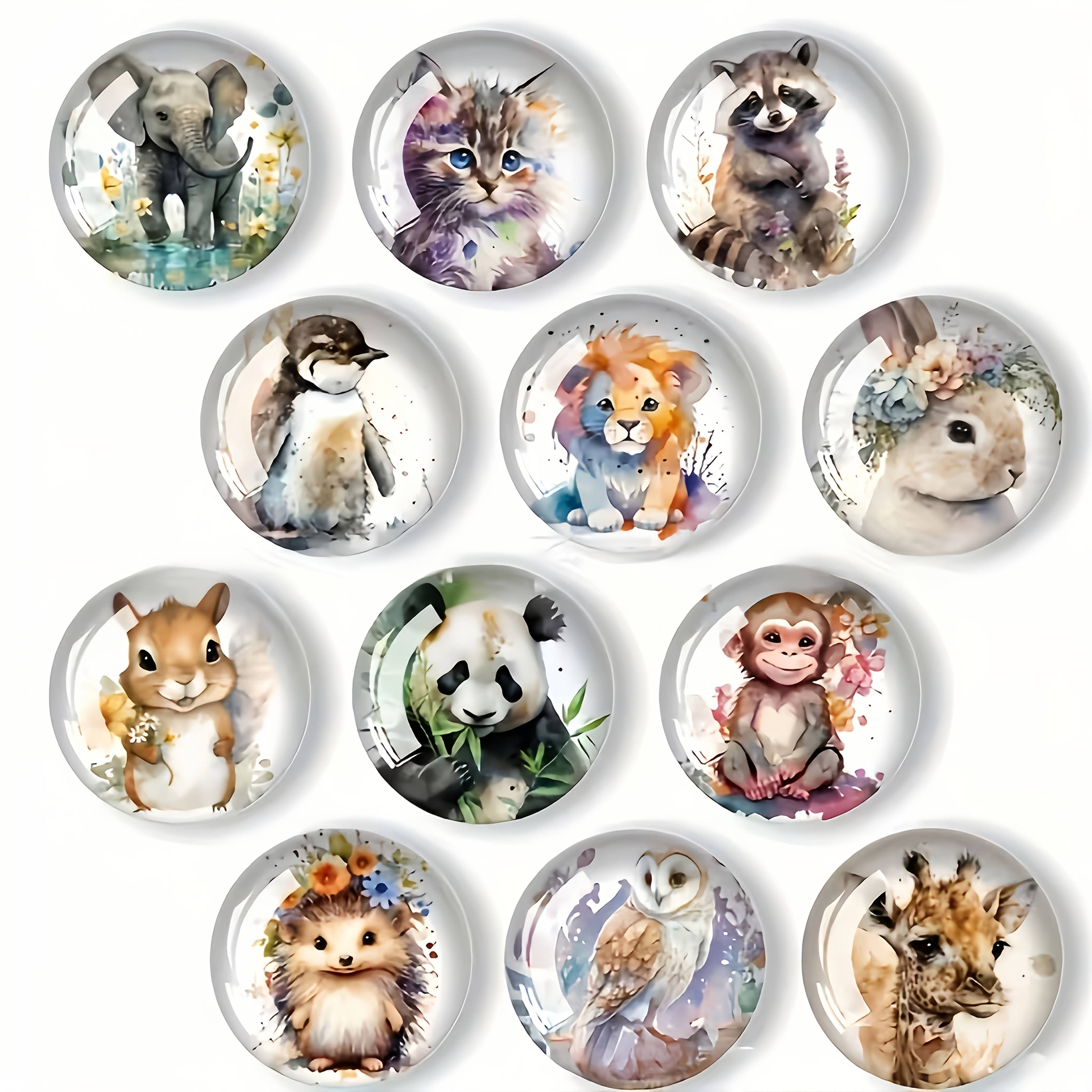 TEMU 12pcs Animal Acrylic Fridge Magnets, Personalized Fridge Stickers For Kitchen, Office And Home Decor, Whiteboard Storage Cabinet And Dishwasher,