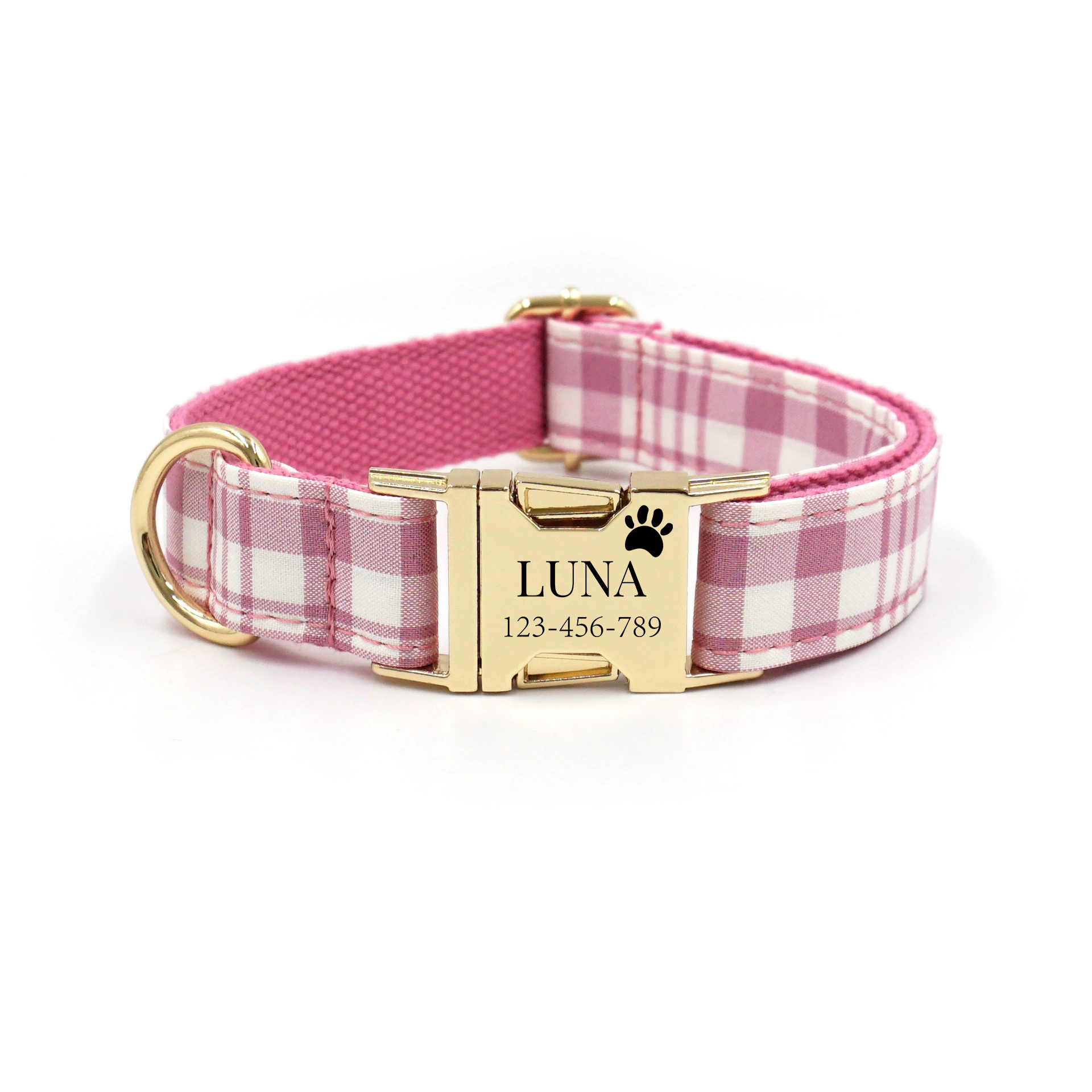 TEMU Custom Pet Collar Personalized Collar With And Phone Number Engraved Golden Metal Buckle, 9 Cute Ear Options, Adjustable Xs Xl Sizes For Cats
