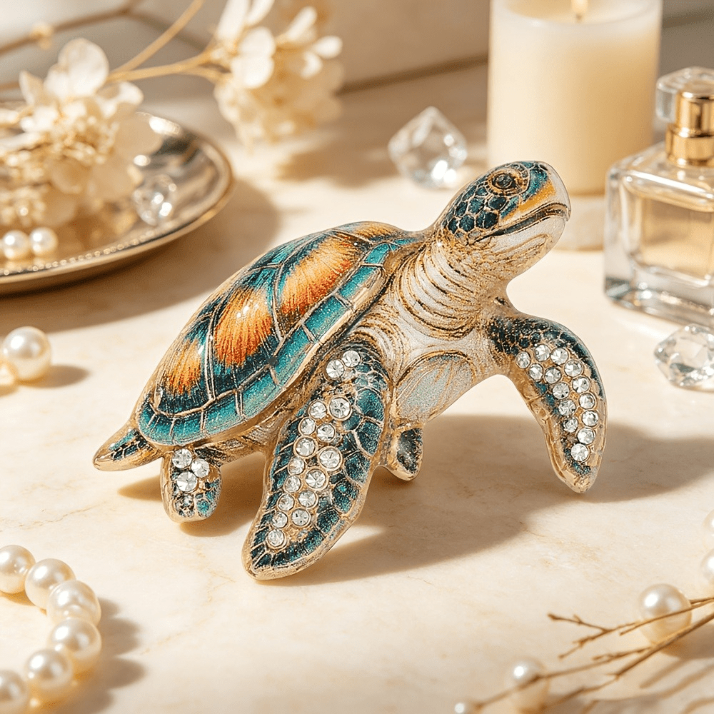 Baroque Elegant Gradient Enamel Turtle Brooch, Gift