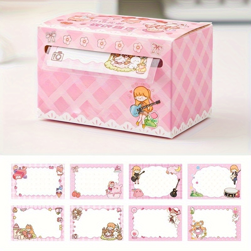 TEMU 70 Sheets/ Box Cute Cartoon Pull-out Sticky Notes School Office Multifunctional Sticky Notes Sticky Notes Sticky Note Paper Set