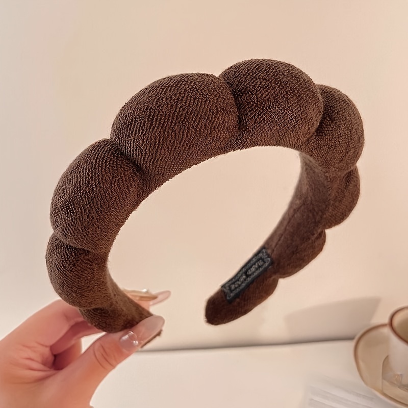 Image of Autumn And Winter Wide-brimmed Anti-slip Headband For Hair Styling, High Crown Headdress With Comb